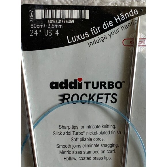 Addi Turbo Rockets Circular Knitting Needle 40 inch US4 - New - Picture 8 of 11